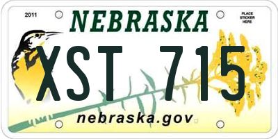 NE license plate XST715