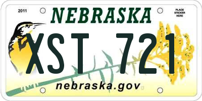 NE license plate XST721