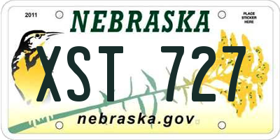 NE license plate XST727