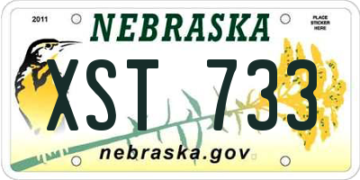 NE license plate XST733