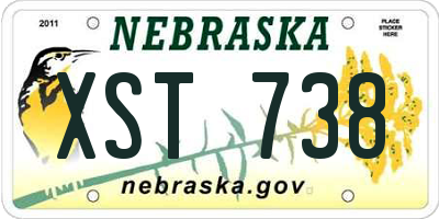 NE license plate XST738