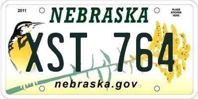NE license plate XST764