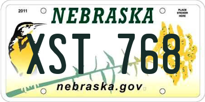 NE license plate XST768