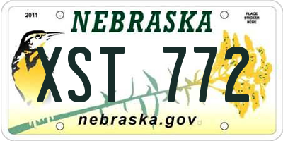 NE license plate XST772