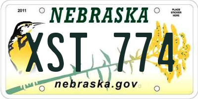 NE license plate XST774