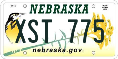 NE license plate XST775