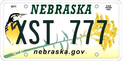 NE license plate XST777