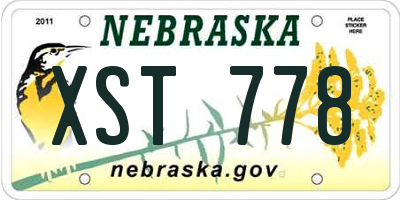 NE license plate XST778