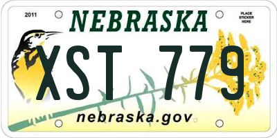 NE license plate XST779