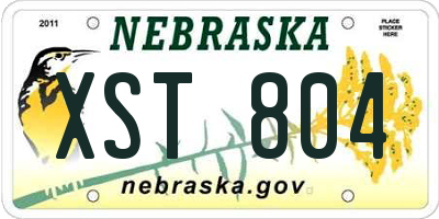 NE license plate XST804