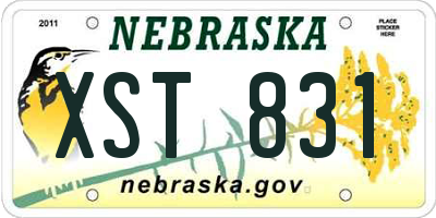NE license plate XST831