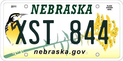 NE license plate XST844