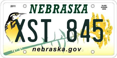 NE license plate XST845