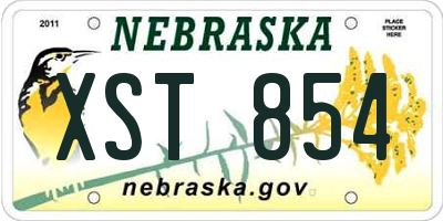 NE license plate XST854