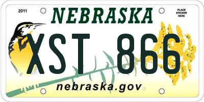 NE license plate XST866