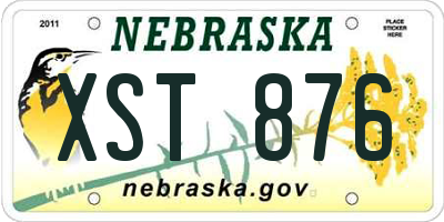 NE license plate XST876