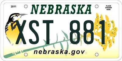 NE license plate XST881
