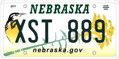 NE license plate XST889