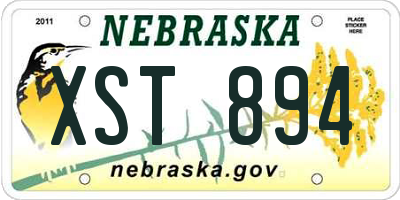 NE license plate XST894