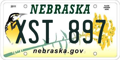 NE license plate XST897