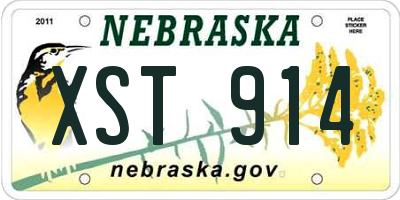 NE license plate XST914