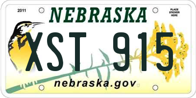 NE license plate XST915