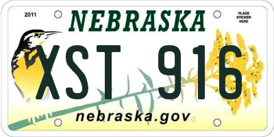 NE license plate XST916