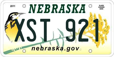 NE license plate XST921