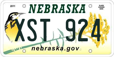 NE license plate XST924
