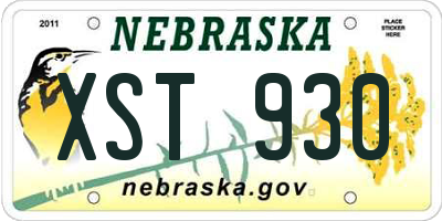 NE license plate XST930