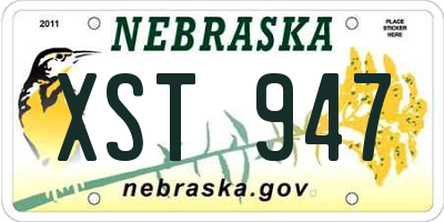 NE license plate XST947