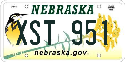 NE license plate XST951
