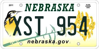 NE license plate XST954