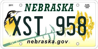 NE license plate XST958