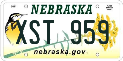 NE license plate XST959