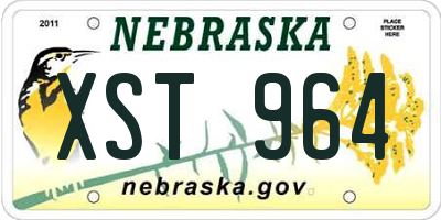 NE license plate XST964