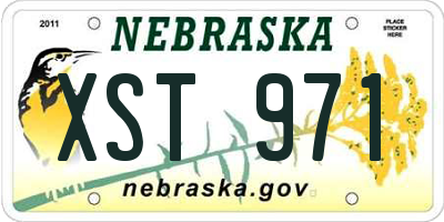 NE license plate XST971