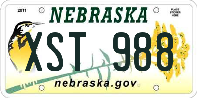 NE license plate XST988