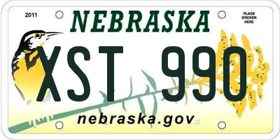 NE license plate XST990