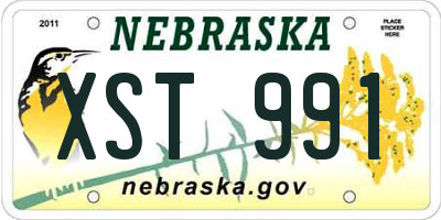 NE license plate XST991
