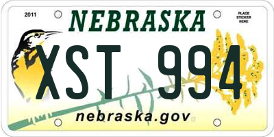 NE license plate XST994