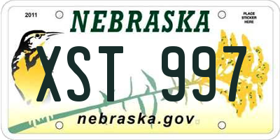 NE license plate XST997