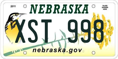 NE license plate XST998