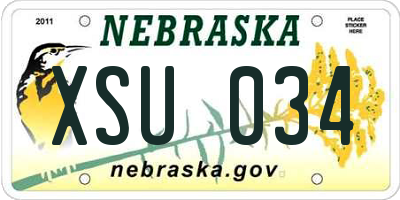 NE license plate XSU034