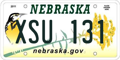 NE license plate XSU131