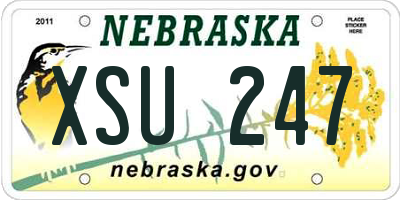 NE license plate XSU247