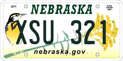 NE license plate XSU321