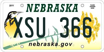 NE license plate XSU366
