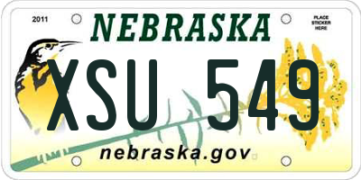 NE license plate XSU549