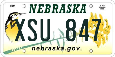 NE license plate XSU847